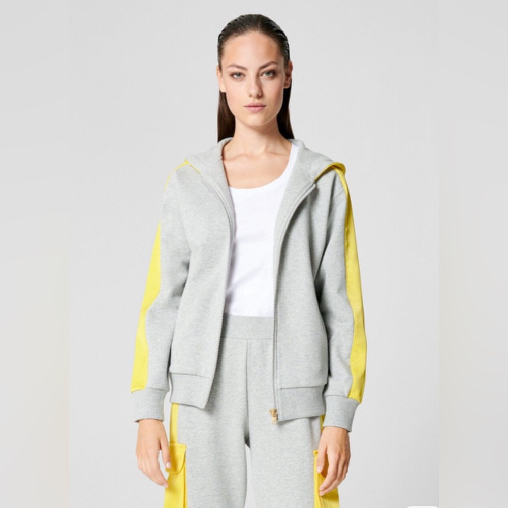 Escada Sport Gray and Yellow Striped Sweat Suit - Picture 2 of 8